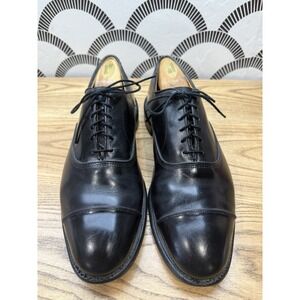 Allen Edmonds Park Avenue Black Oxford Dress Shoes 10C Leather Cap Toe w/Inserts